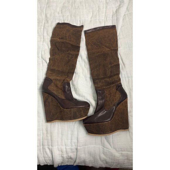 Stuart Weitzman Shoes - STUART WEITZMAN KNEE HIGH TALL PLATFORM WEDGE BOOTS 10.5
